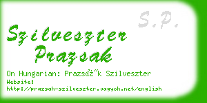 szilveszter prazsak business card